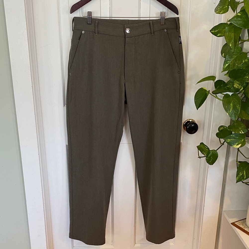 Armani Collezioni Wool Blend Brown Tan Trousers Pants Luxury Designer Minimalist